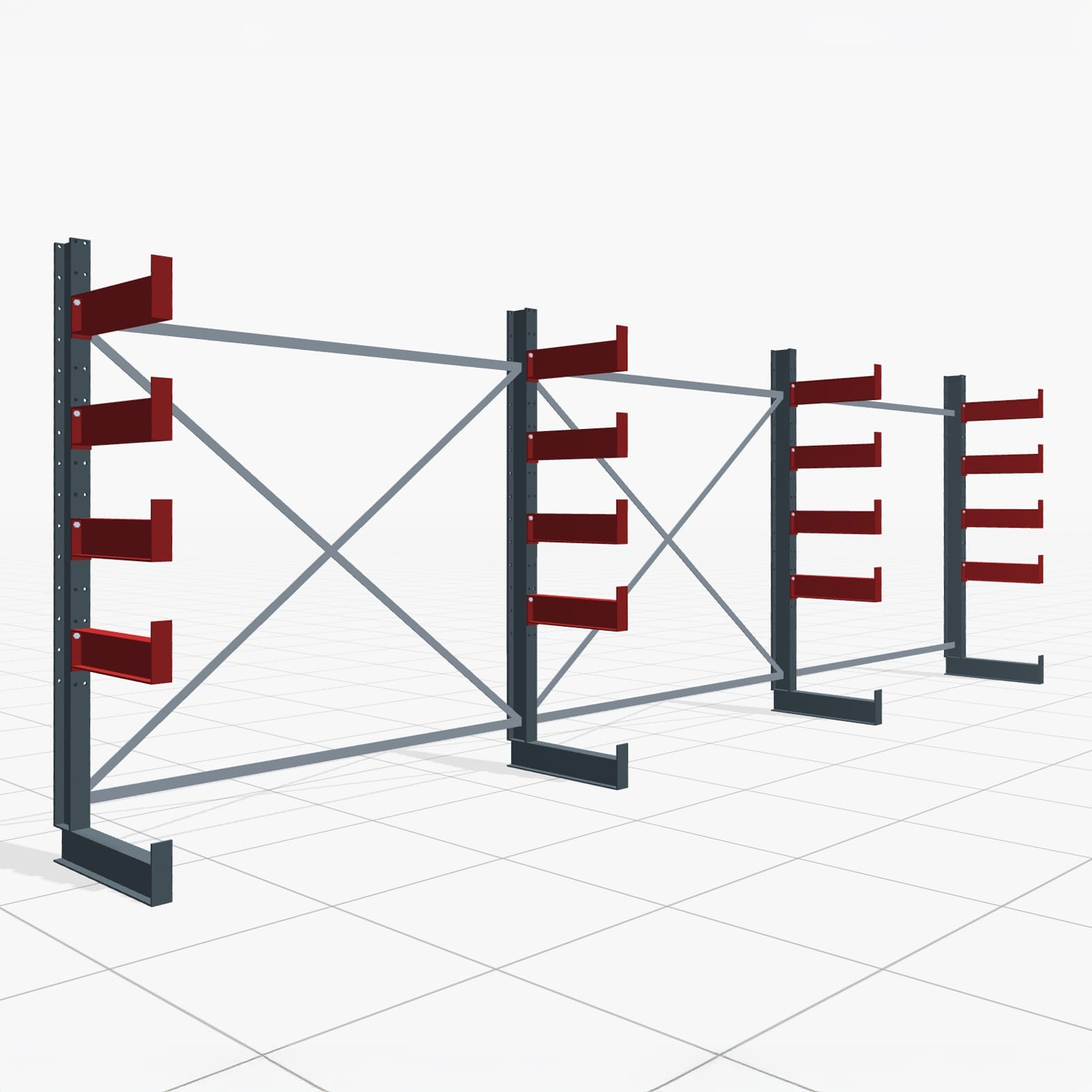 Draagarmstellingen handbediend KHX 3000, H: 2.000 mm, B: 6.076 mm mm, Armlengte: 2.240 kg, eenzijdig gebruik