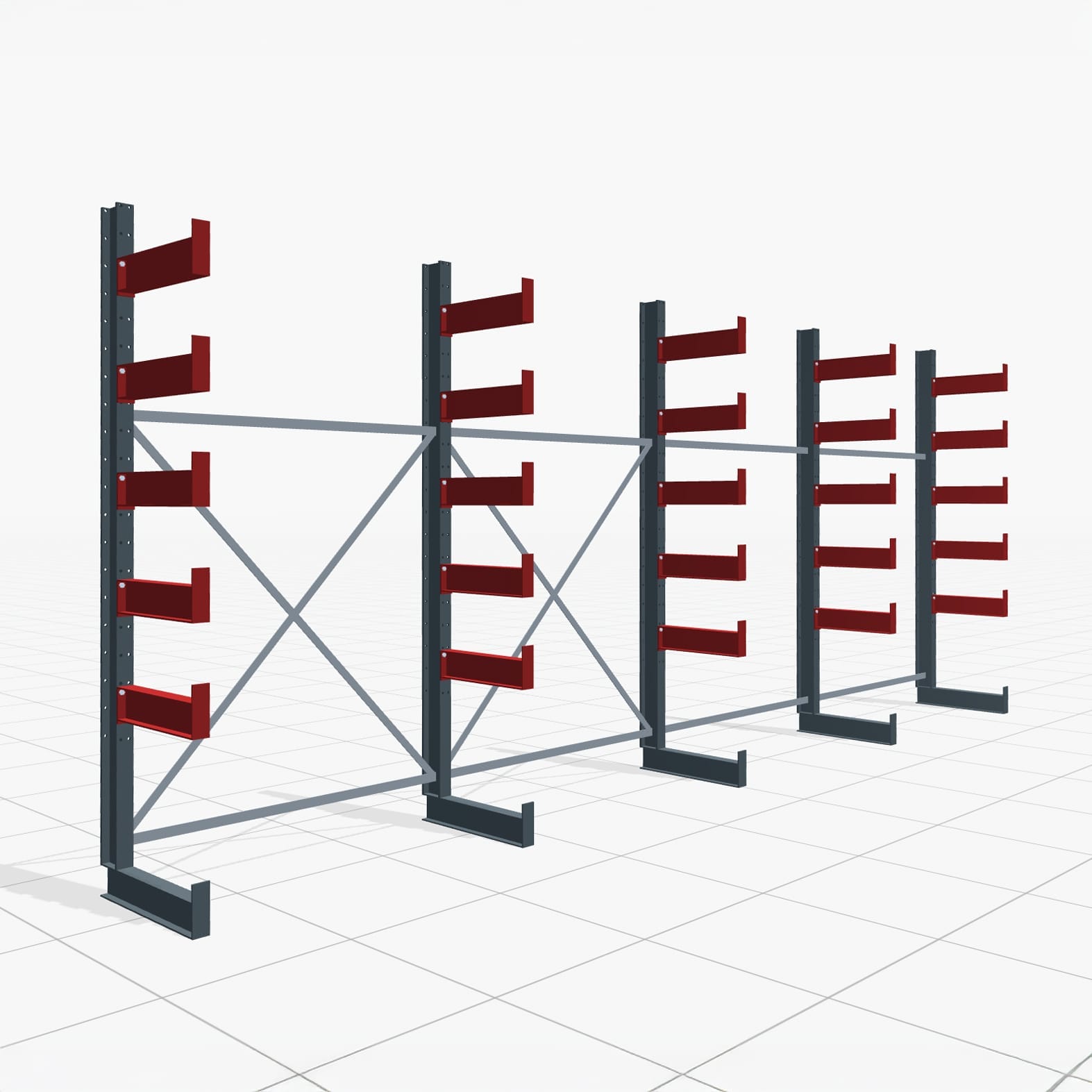 Draagarmstellingen handbediend KHX 3000, H: 2.500 mm, B: 6.077 mm mm, Armlengte: 2.240 kg, eenzijdig gebruik
