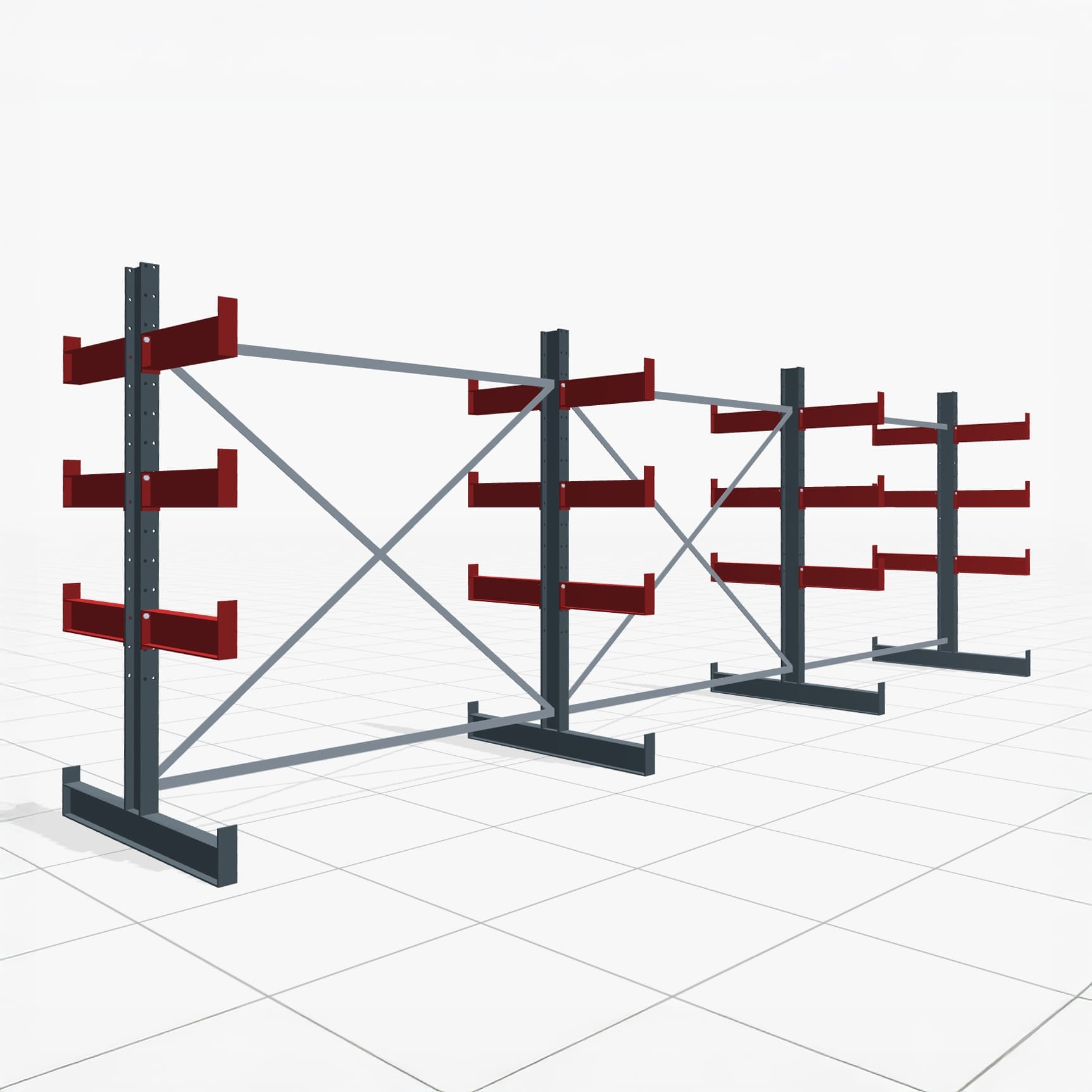 Draagarmstellingen handbediend KHX 3000, H: 2.000 mm, B: 6.076 mm mm, Armlengte: 2.240 kg, Tweezijdig gebruik