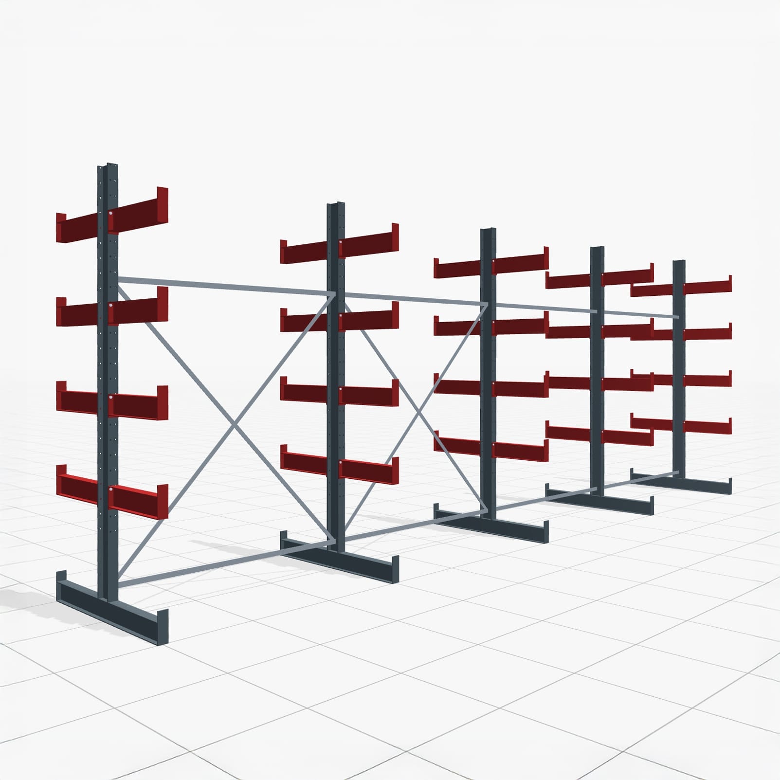 Draagarmstellingen handbediend KHX 3000, H: 3.000 mm, B: 8.077 mm mm, Armlengte: 2.240 kg, Tweezijdig gebruik