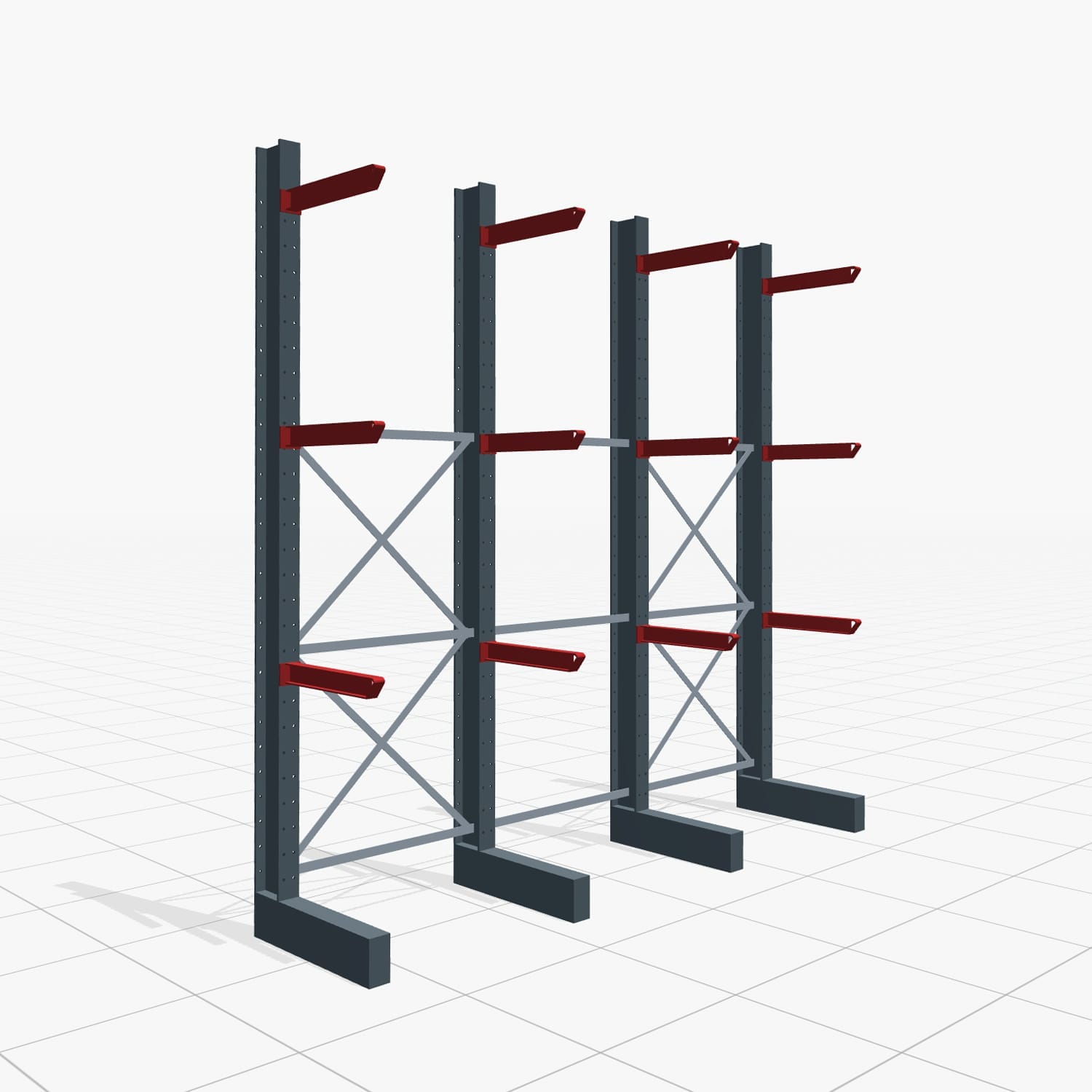 Draagarmstellingen heftruckbediend KSX 2000, H: 3.000 mm, B: 3100 mm, Armlengte: 600 mm, eenzijdig gebruik