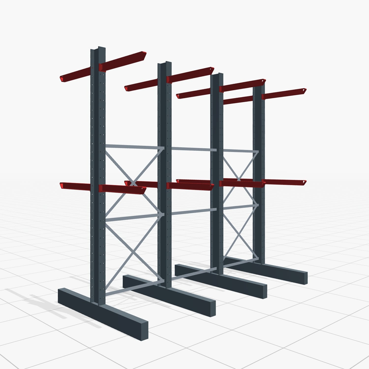 Draagarmstellingen heftruckbediend KSX 2000, H: 3.000 mm, B: 3100 mm, Armlengte: 800 mm, tweezijdig gebruik