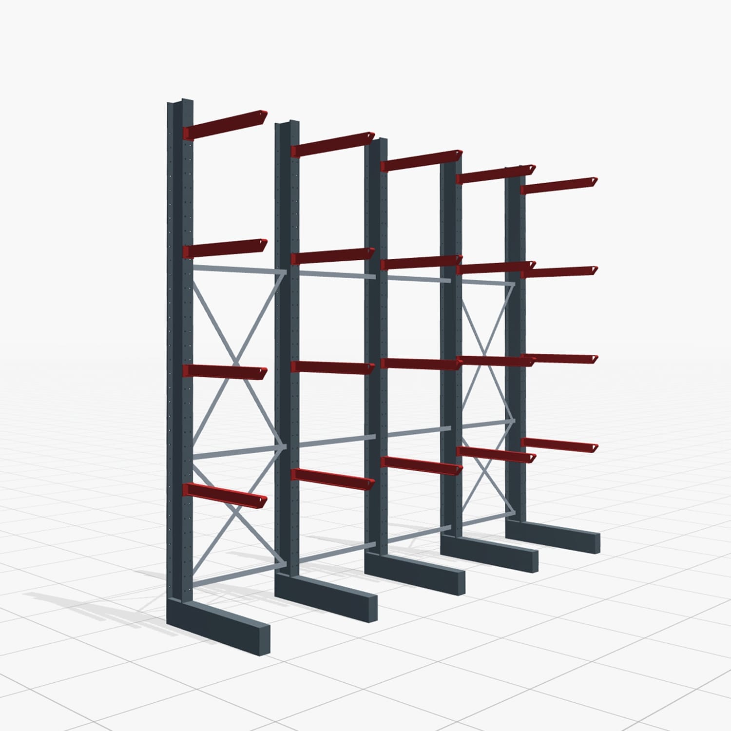 Draagarmstellingen heftruckbediend KSX 2000, H: 3.500 mm, B: 4110 mm, Armlengte: 800 mm, eenzijdig gebruik