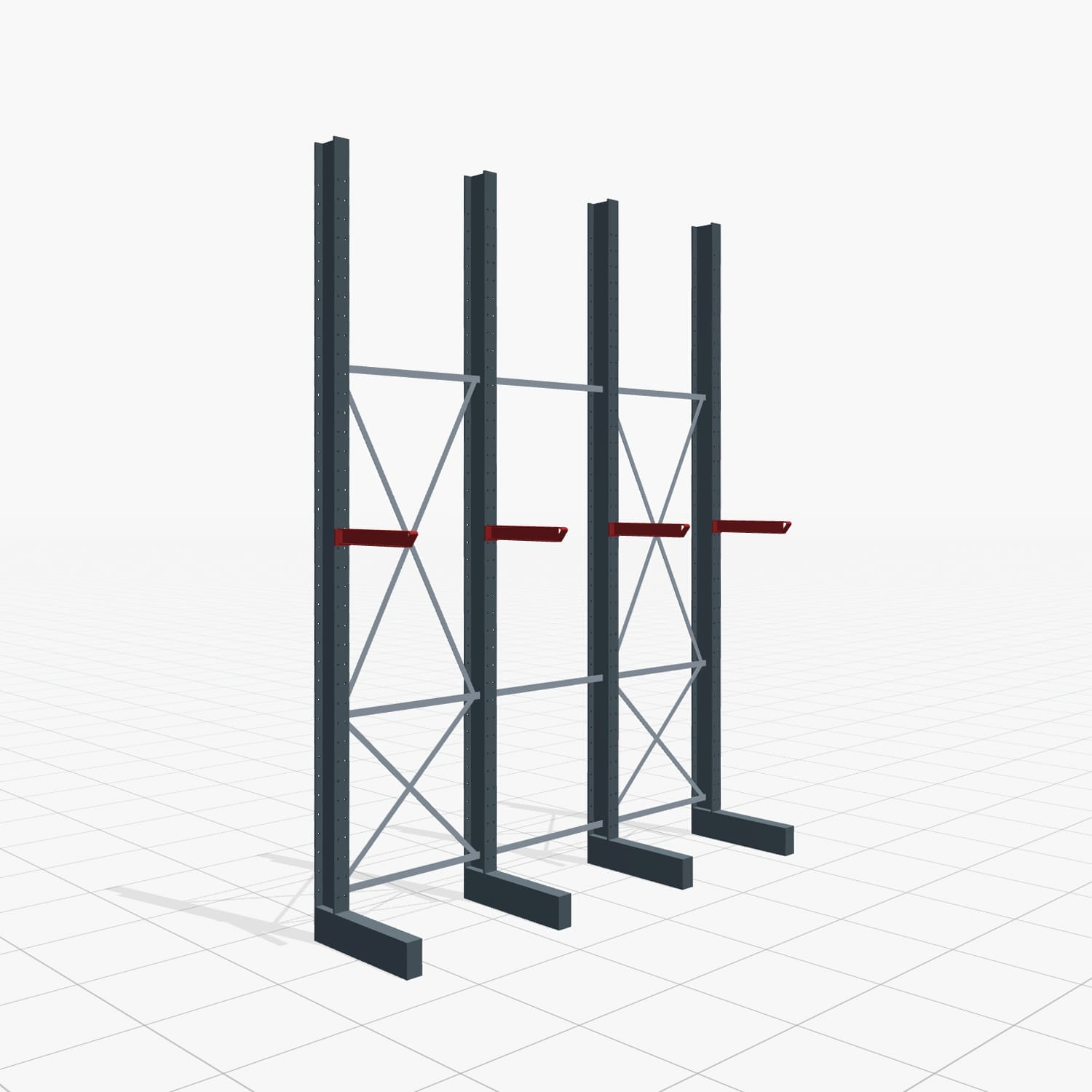 Draagarmstellingen heftruckbediend KSX 2000, H: 4.000 mm, B: 3100 mm, Armlengte: 600 mm, eenzijdig gebruik