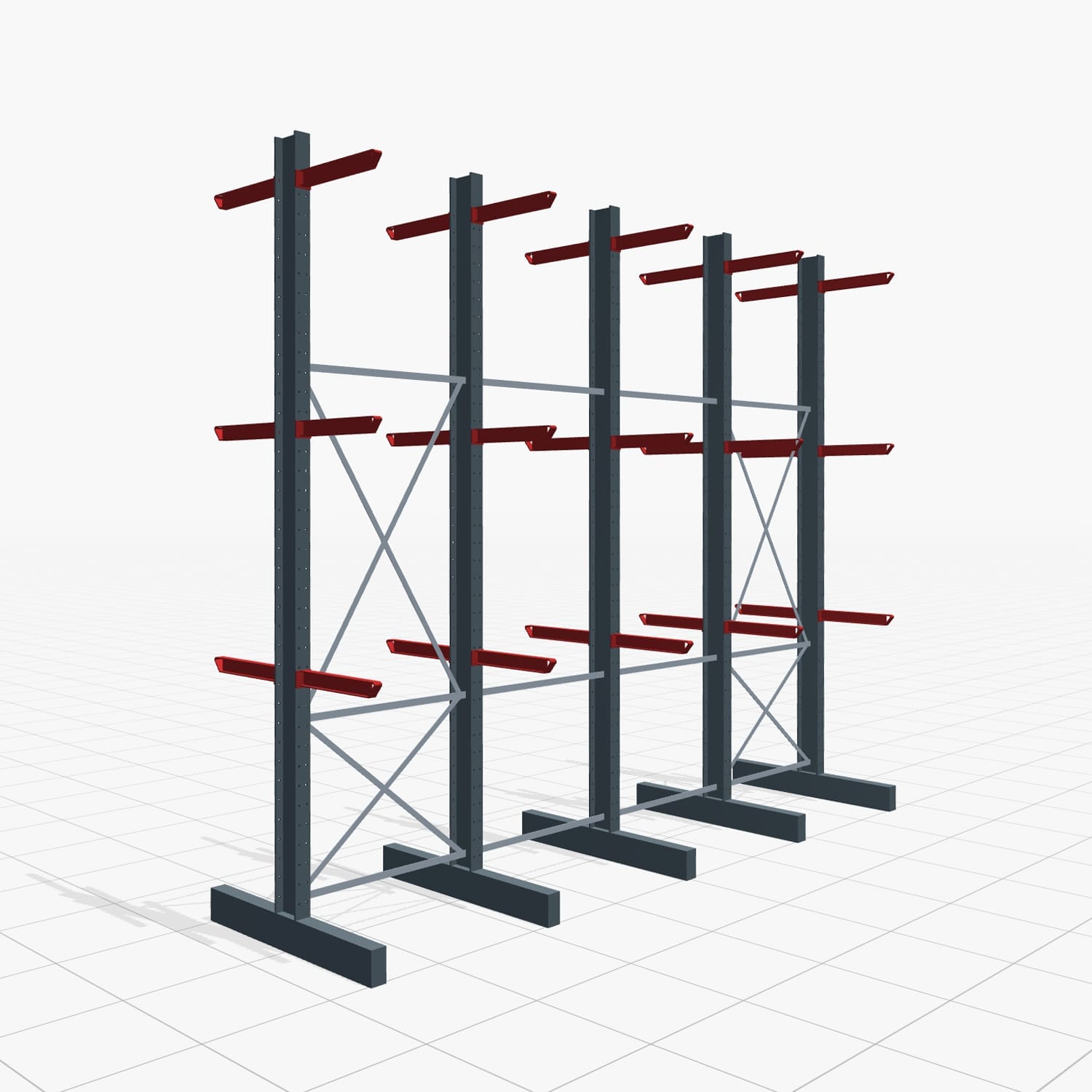 Draagarmstellingen heftruckbediend KSX 2000, H: 4.000 mm, B: 4900 mm, Armlengte: 600 mm, tweezijdig gebruik