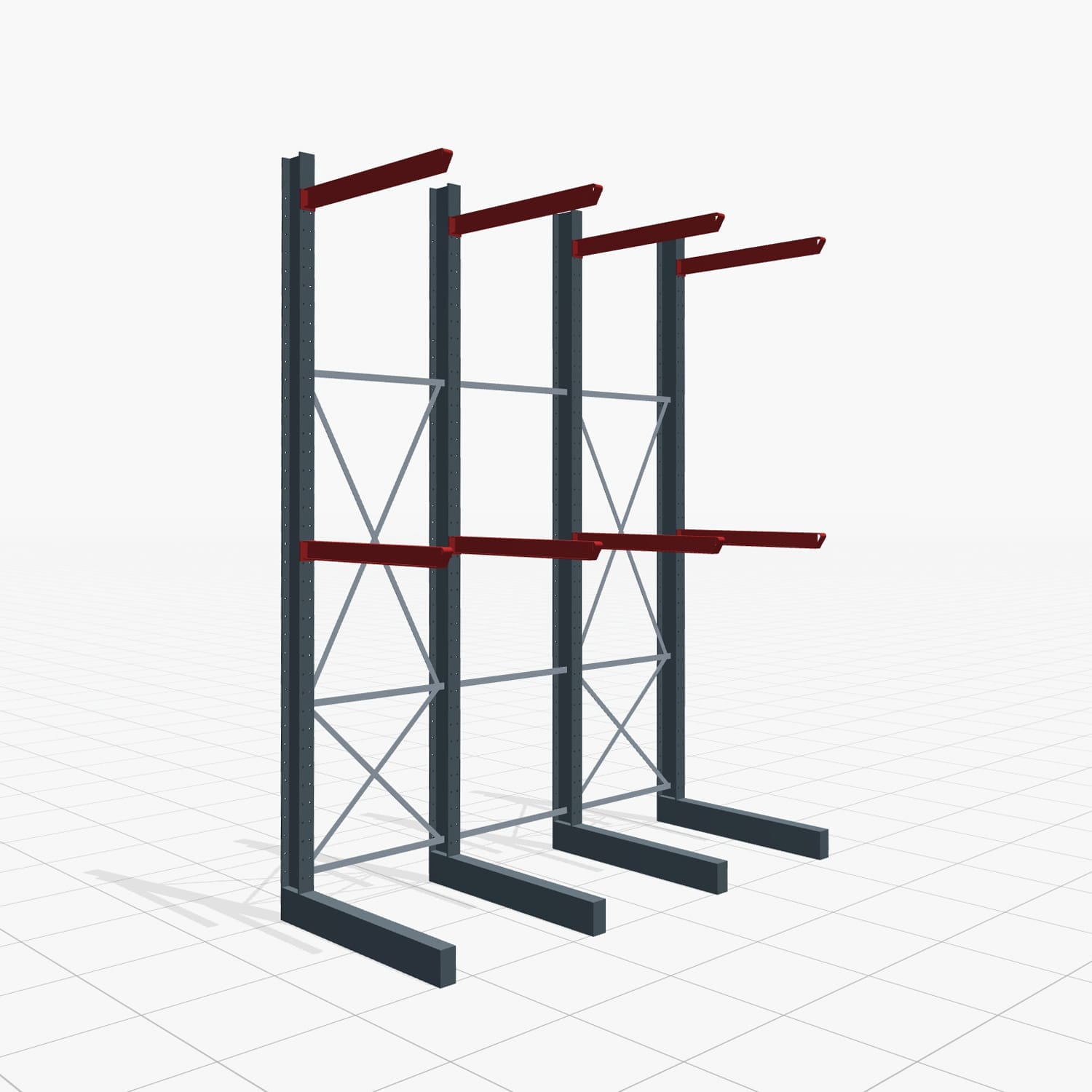Draagarmstellingen heftruckbediend KSX 2000, H: 4.000 mm, B: 3100 mm, Armlengte: 1.200 mm, eenzijdig gebruik