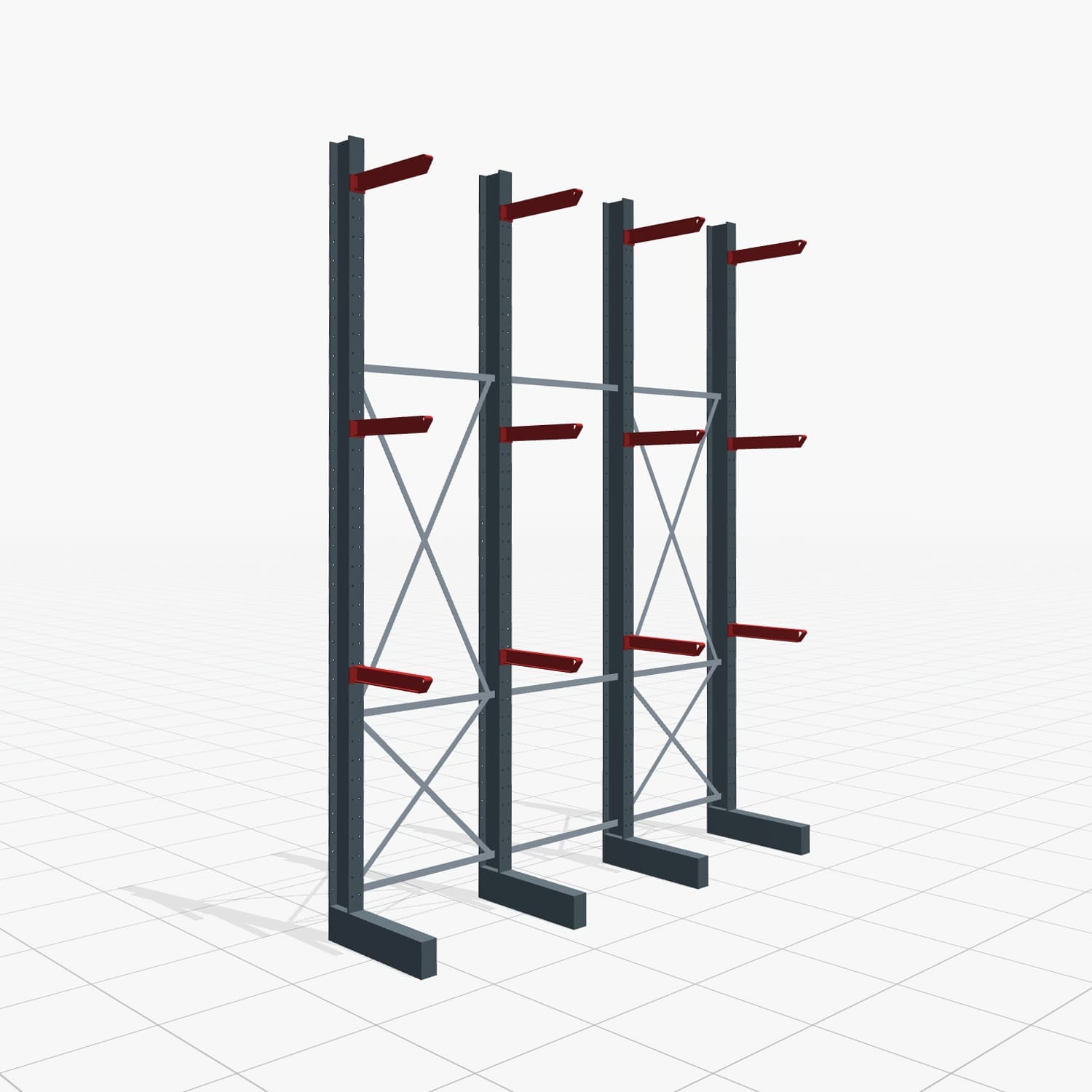 Draagarmstellingen heftruckbediend KSX 2000, H: 4.000 mm, B: 3100 mm, Armlengte: 600 mm, eenzijdig gebruik