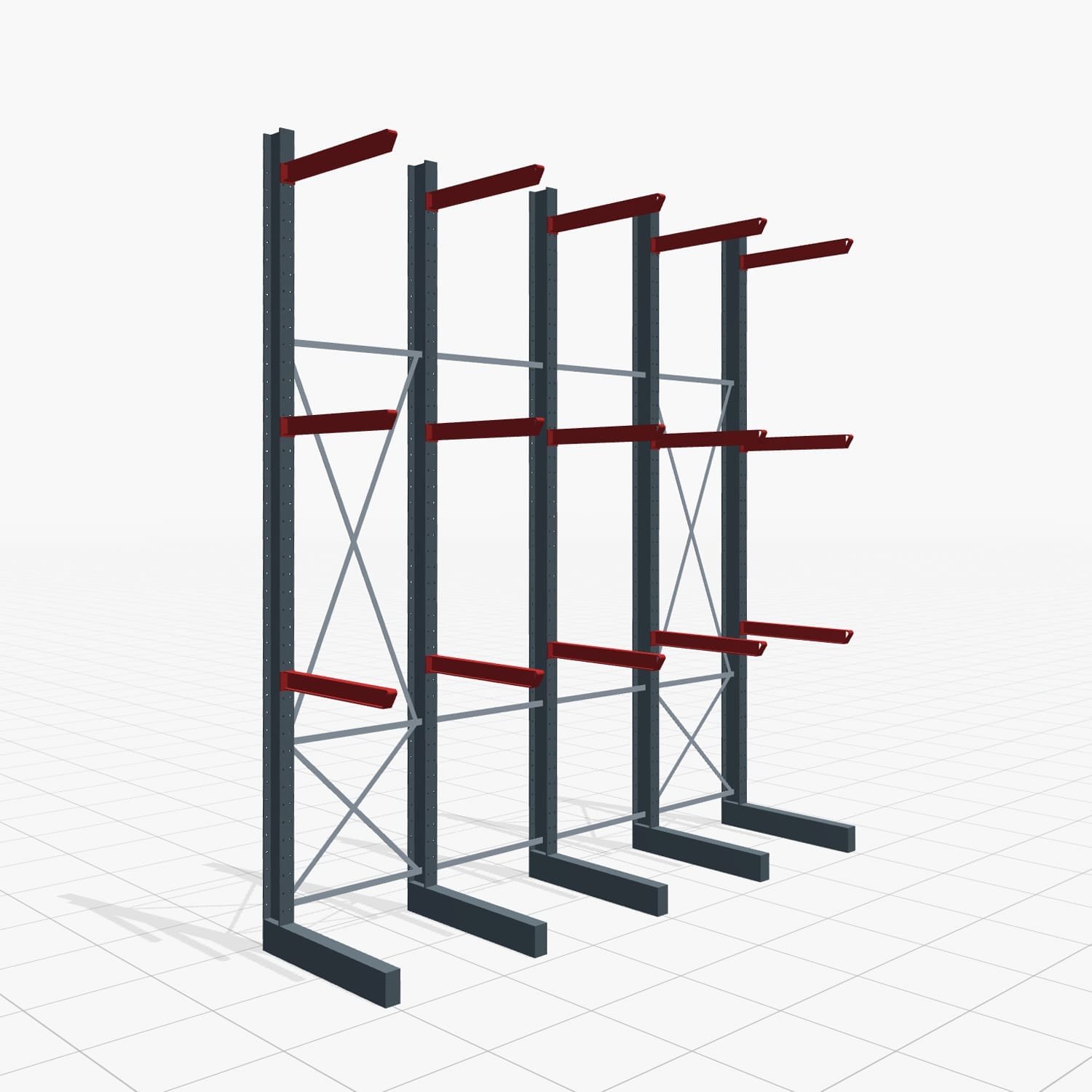 Draagarmstellingen heftruckbediend KSX 2000, H: 4.500 mm, B: 4110 mm, Armlengte: 1.000 mm, eenzijdig gebruik