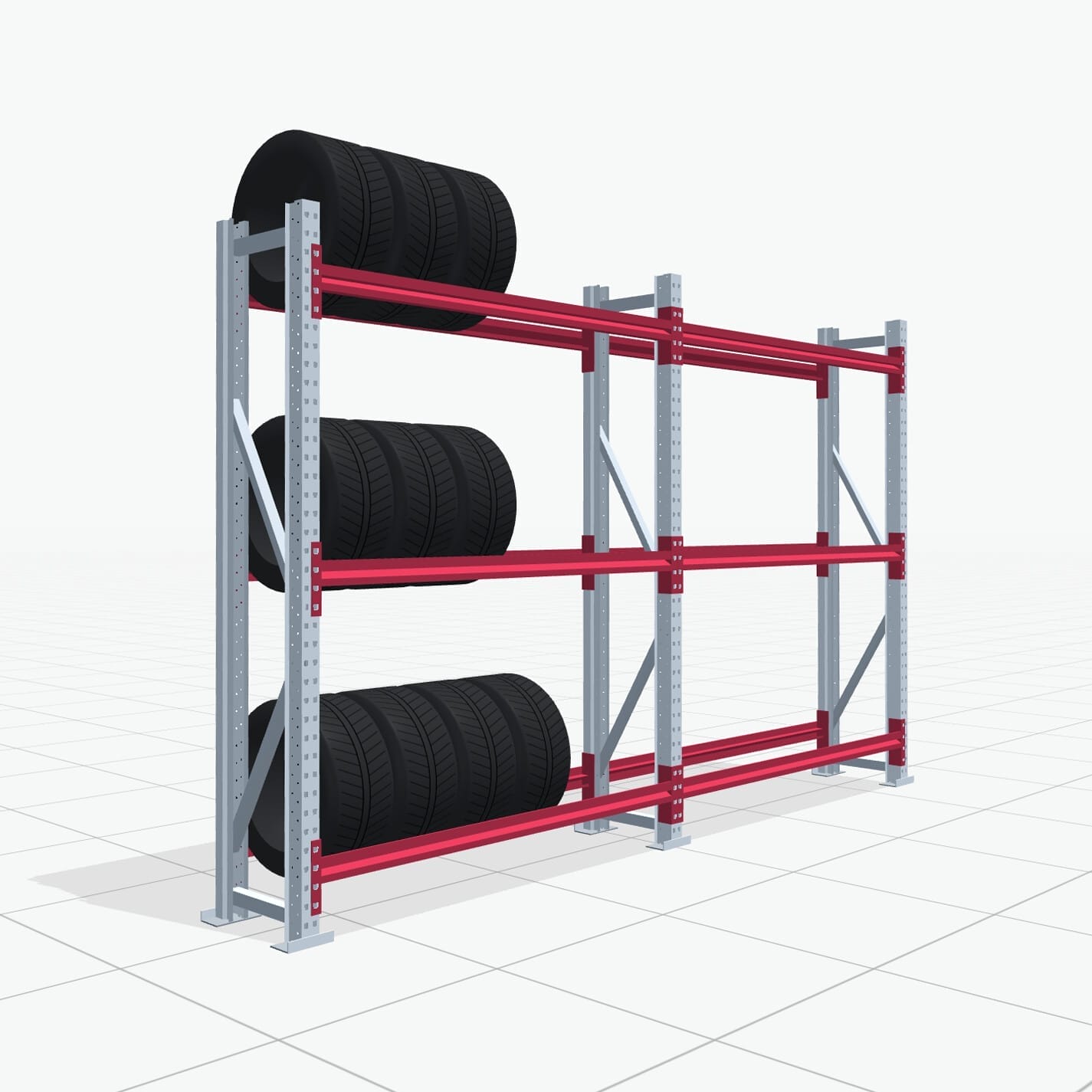 Bandenstellingen RSX 5000, H: 2.000 mm, B: 3.187 mm mm, T: 400 mm (13 - 15