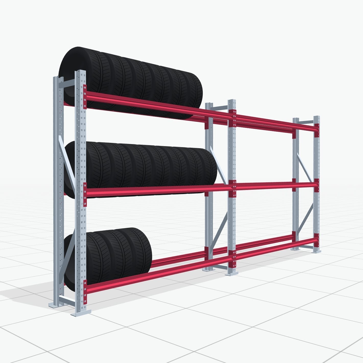 Bandenstellingen RSX 5000, H: 2.000 mm, B: 4.177 mm mm, T: 400 mm (13 - 15