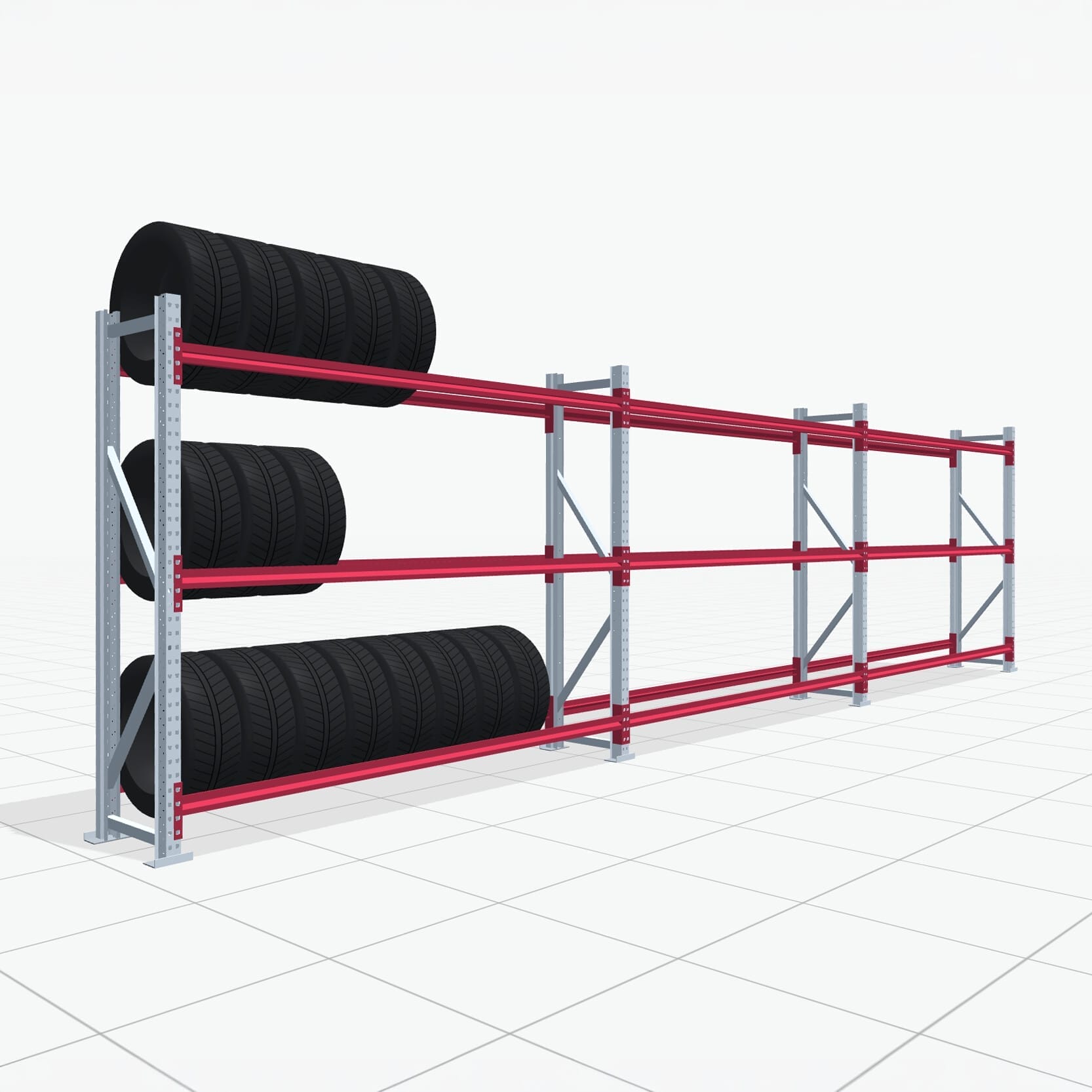 Bandenstellingen RSX 5000, H: 2.000 mm, B: 7.718 mm mm, T: 500 mm (16 - 18