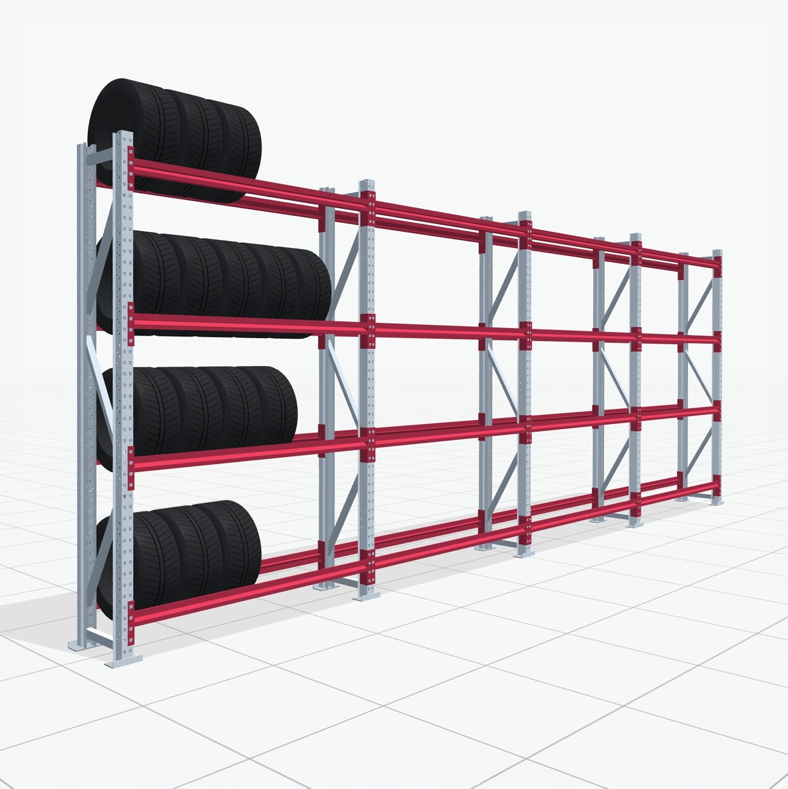 Bandenstellingen RSX 5000, H: 2.400 mm, B: 6.309 mm mm, T: 400 mm (13 - 15