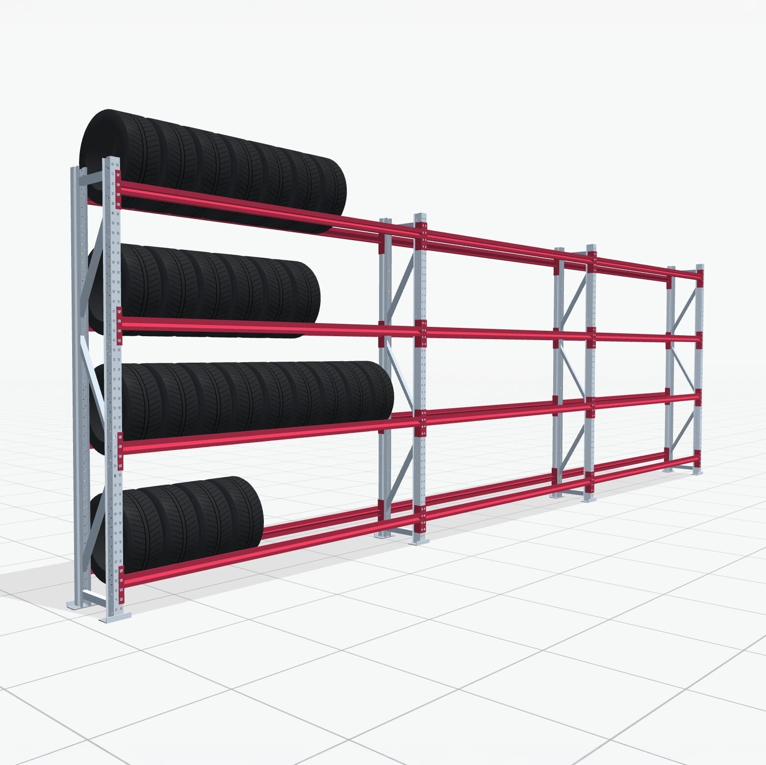 Bandenstellingen RSX 5000, H: 2.400 mm, B: 7.718 mm mm, T: 400 mm (13 - 15