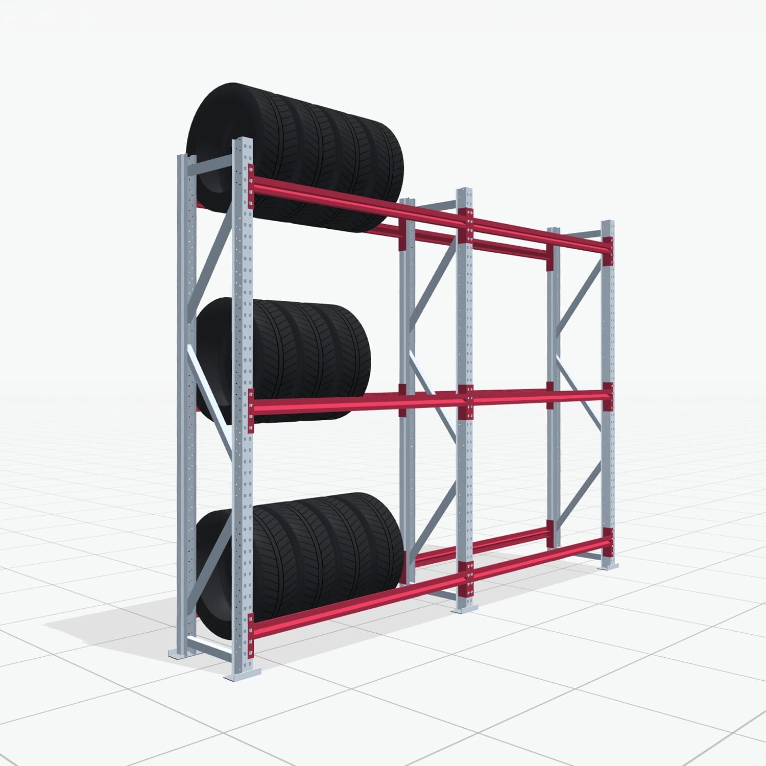Bandenstellingen RSX 5000, H: 2.400 mm, B: 3.187 mm mm, T: 500 mm (16 - 18