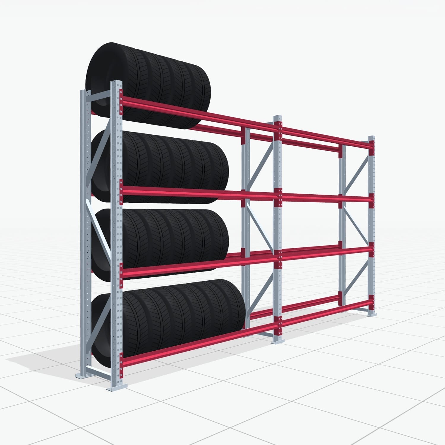 Bandenstellingen RSX 5000, H: 2.400 mm, B: 4.177 mm mm, T: 500 mm (16 - 18