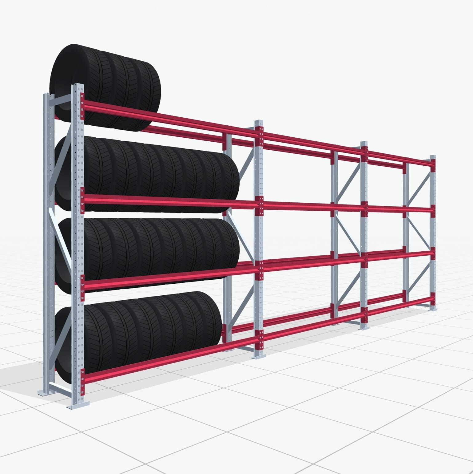 Bandenstellingen RSX 5000, H: 2.400 mm, B: 6.233 mm mm, T: 500 mm (16 - 18