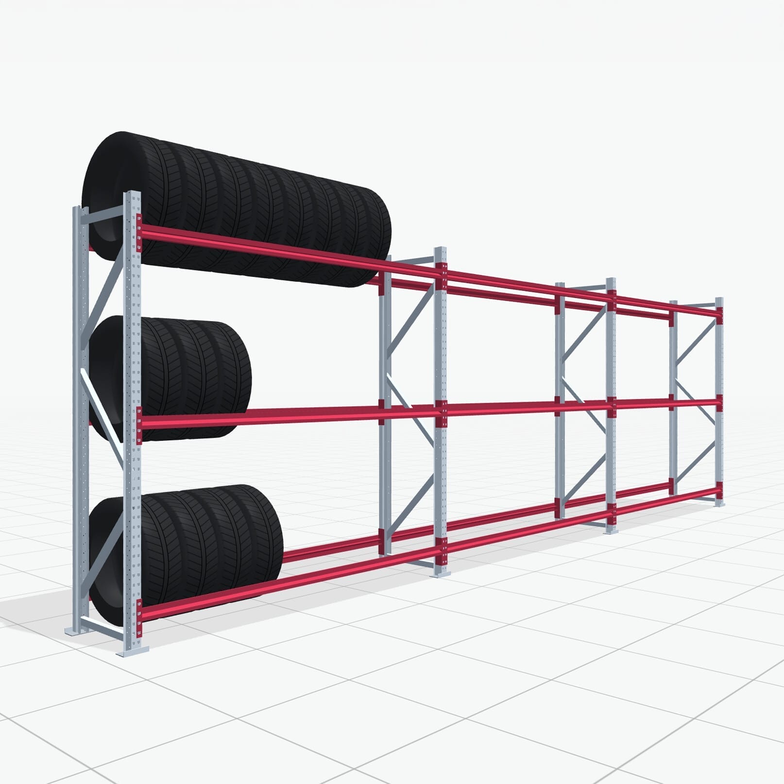 Bandenstellingen RSX 5000, H: 2.400 mm, B: 7.718 mm mm, T: 600 mm (19 - 21