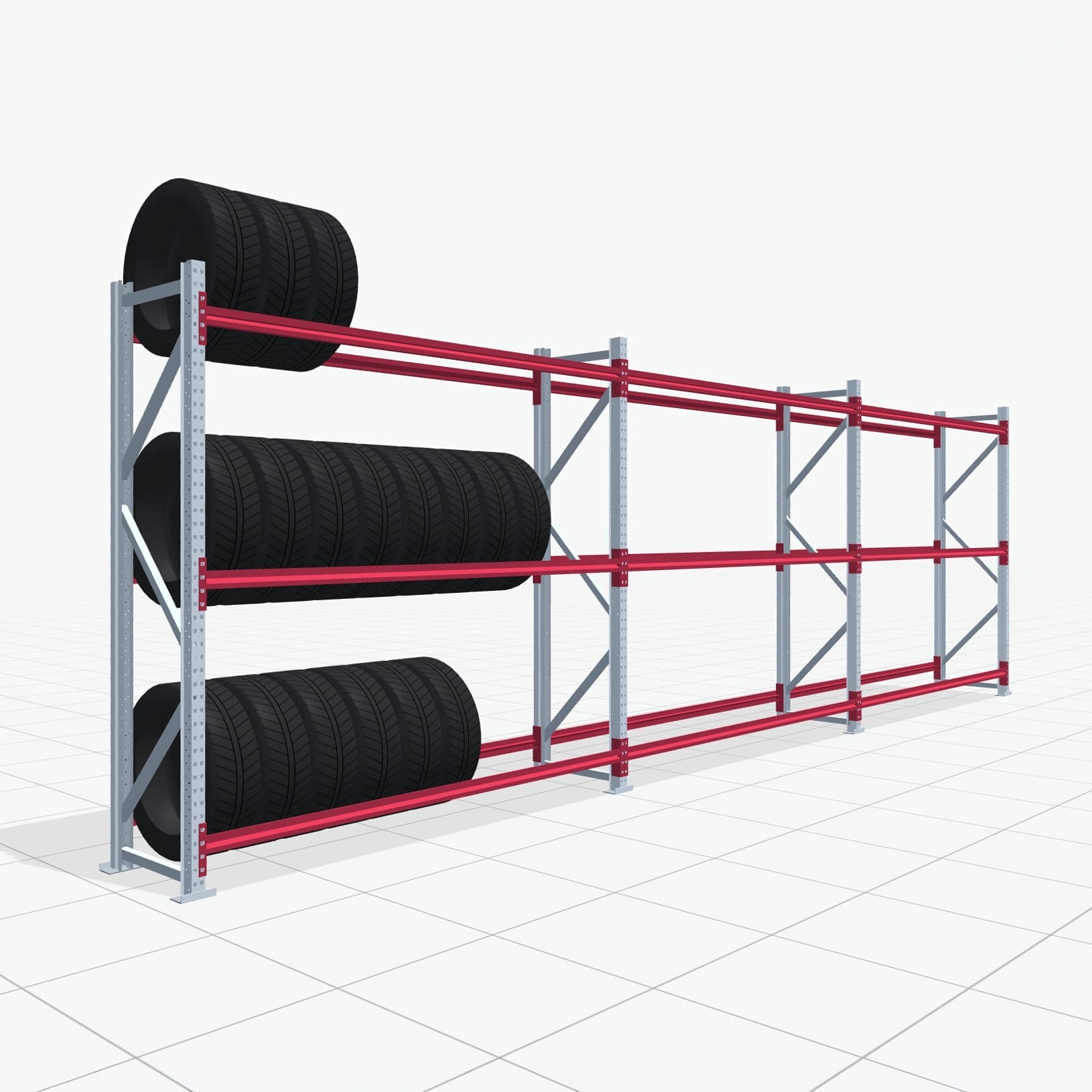 Bandenstellingen RSX 5000, H: 2.400 mm, B: 7.718 mm mm, T: 600 mm (19 - 21