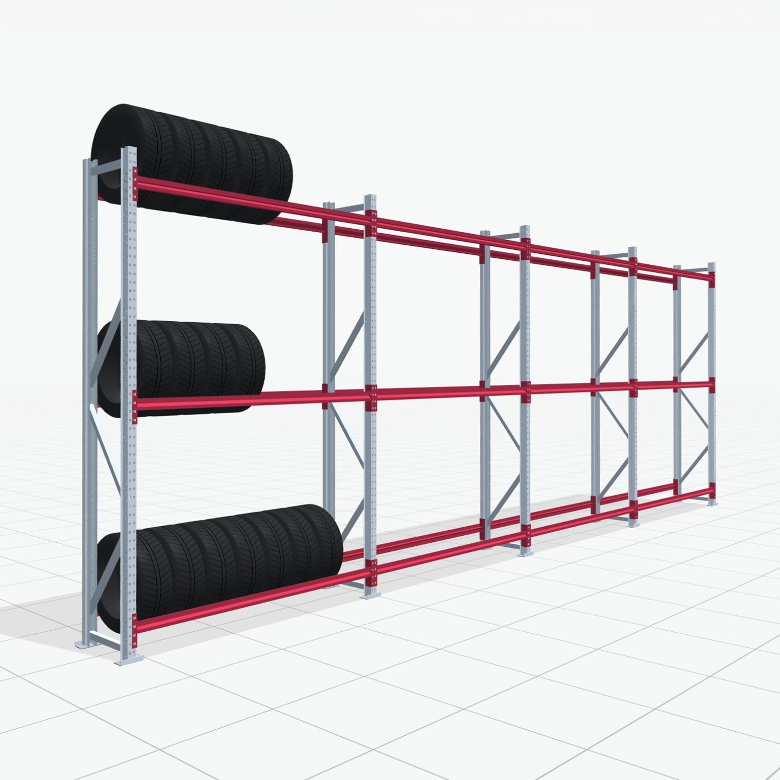 Bandenstellingen RSX 5000, H: 3.000 mm, B: 8.289 mm mm, T: 500 mm (16 - 18