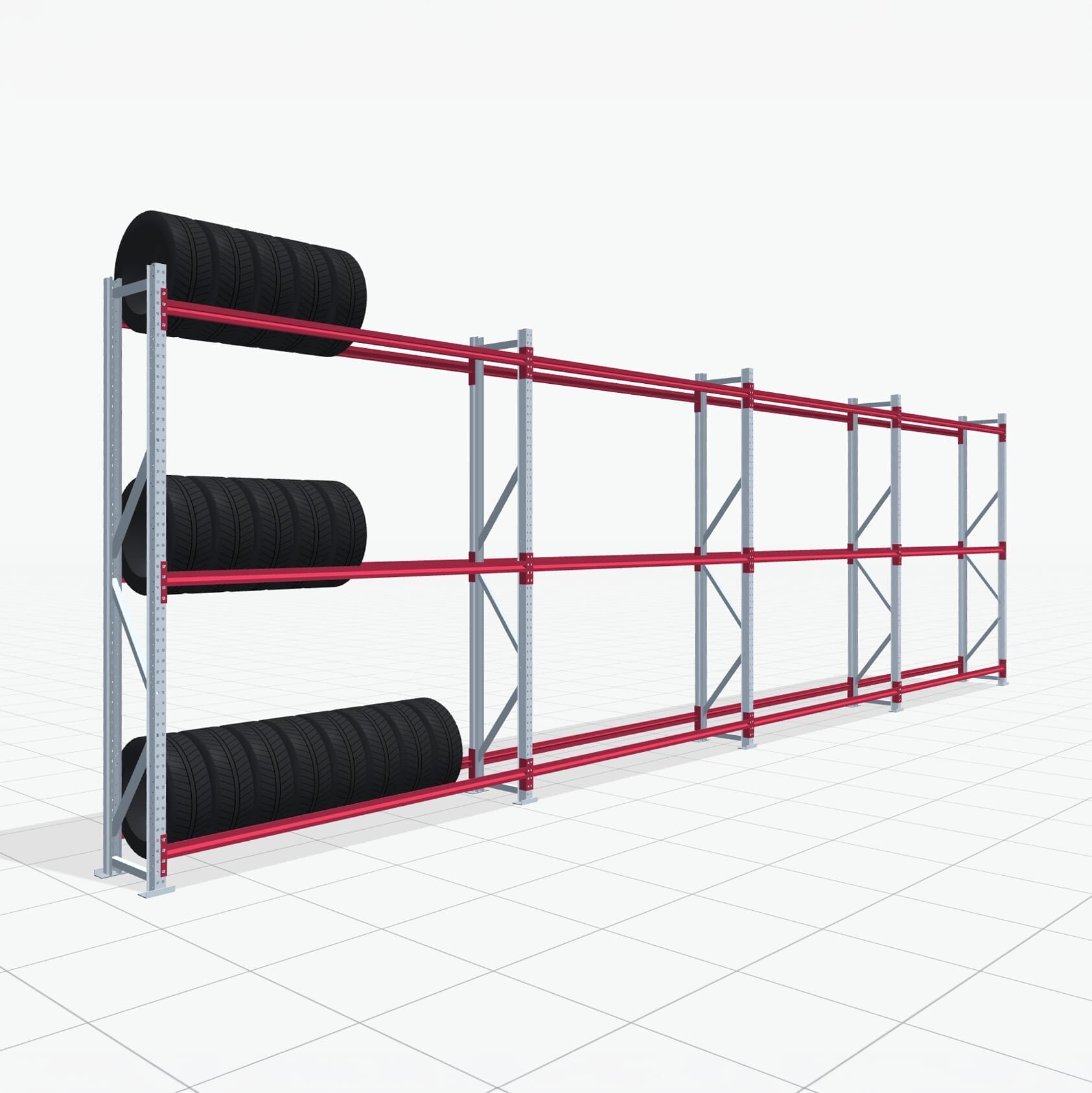 Bandenstellingen RSX 5000, H: 3.000 mm, B: 10.269 mm mm, T: 500 mm (16 - 18