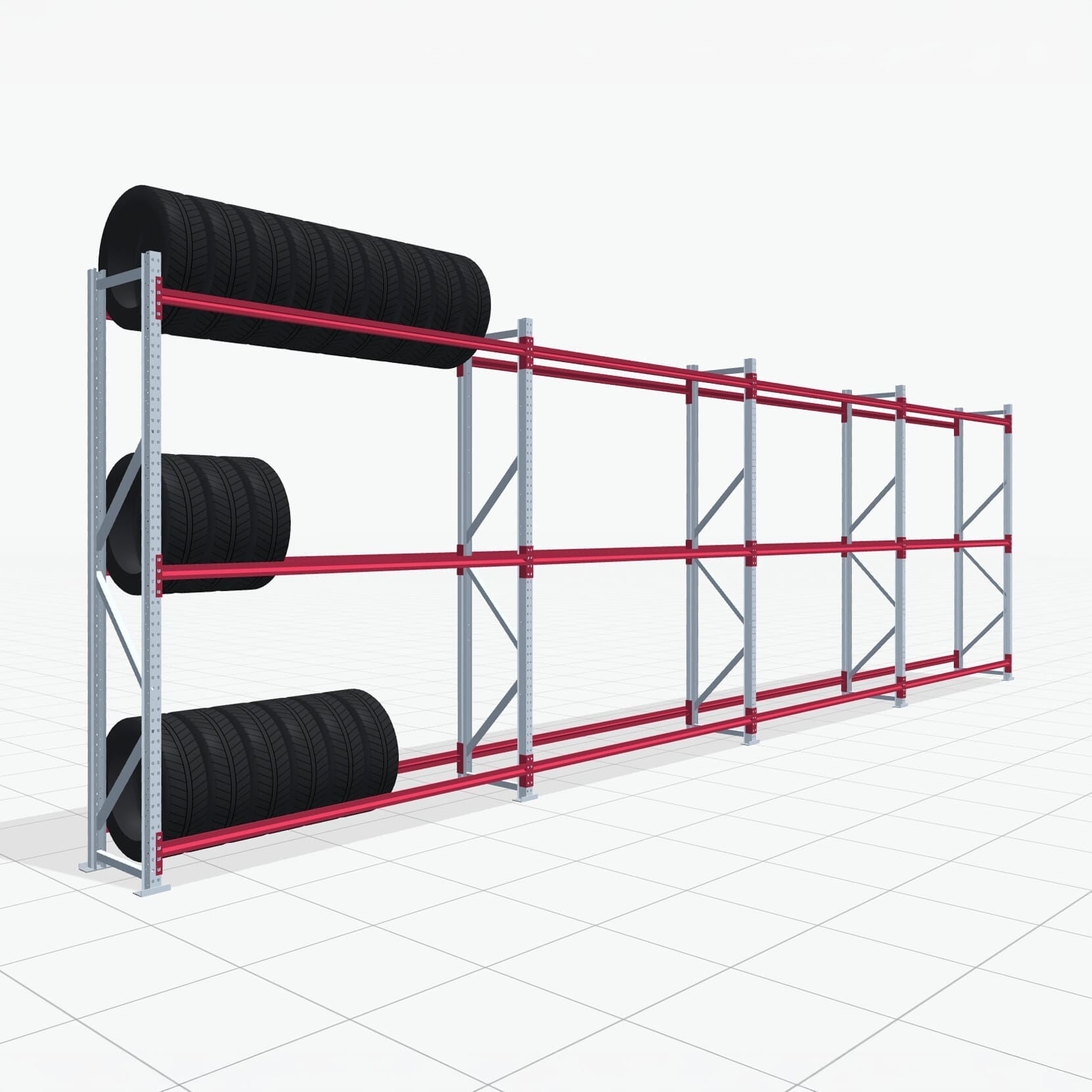 Bandenstellingen RSX 5000, H: 3.000 mm, B: 10.269 mm mm, T: 600 mm (19 - 21