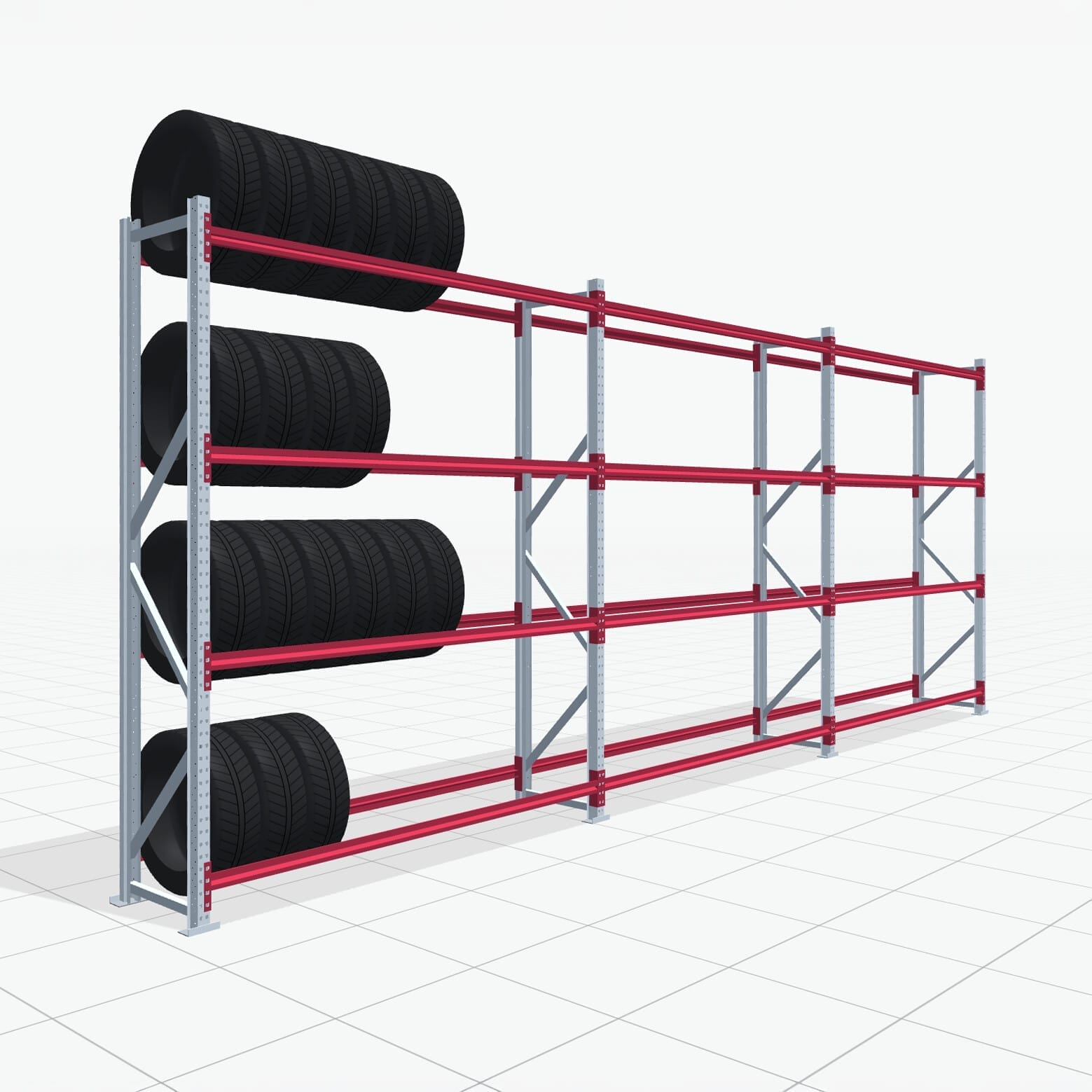 Bandenstellingen RSX 5000, H: 3.000 mm, B: 7.718 mm mm, T: 600 mm (19 - 21